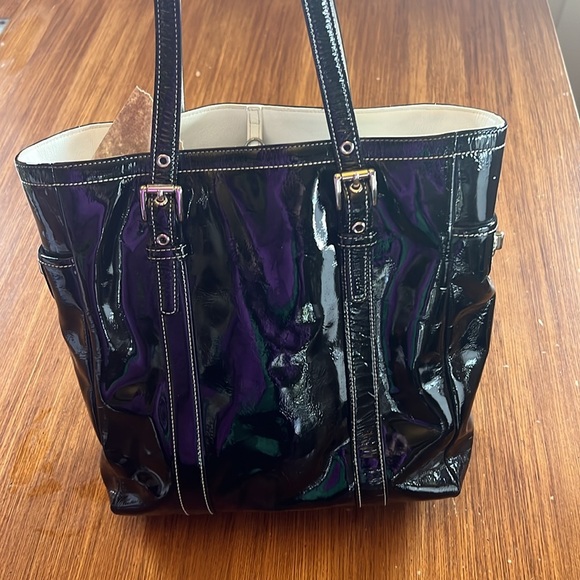Coach Black Patent Leather Tote - Picture 8 of 11
